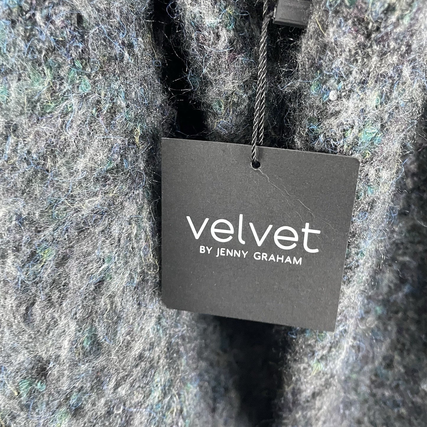 NWT Velvet By Jenny Graham Grey Multicolor Oversized Crew Neck Sweater Small S