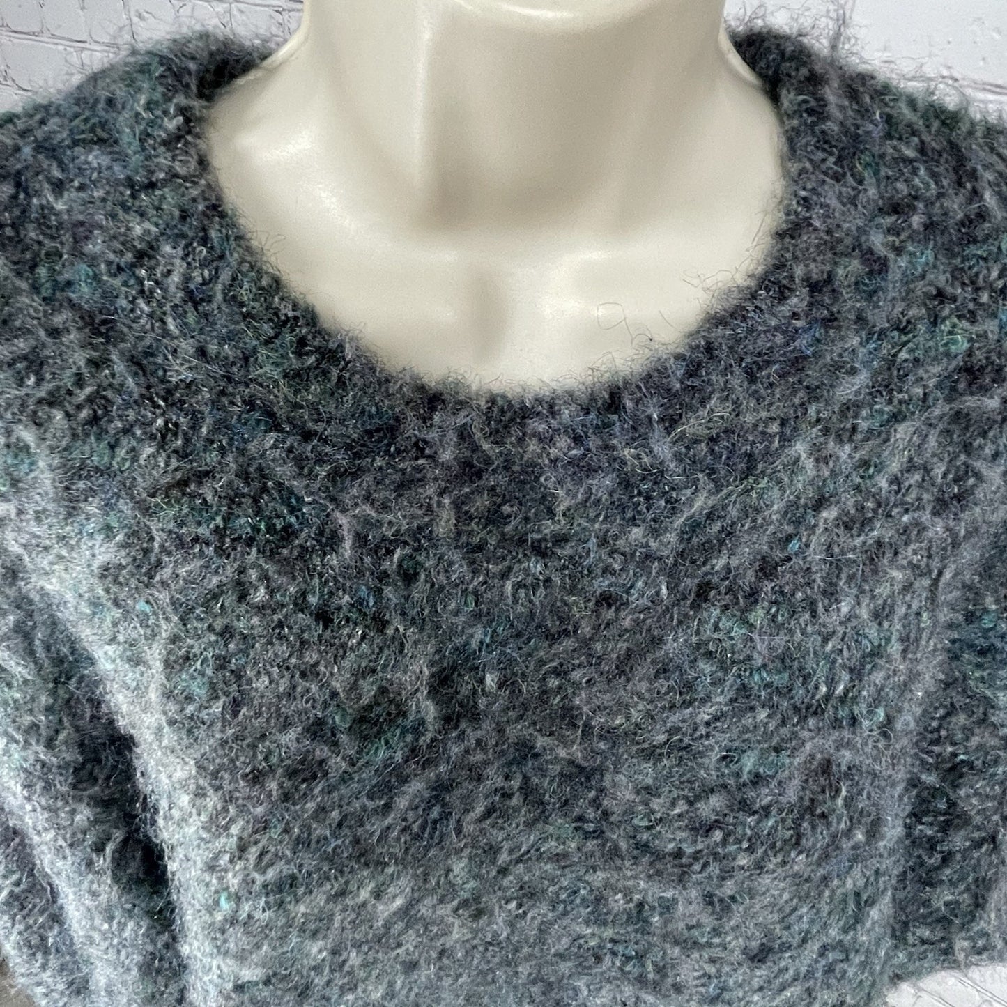 NWT Velvet By Jenny Graham Grey Multicolor Oversized Crew Neck Sweater Small S