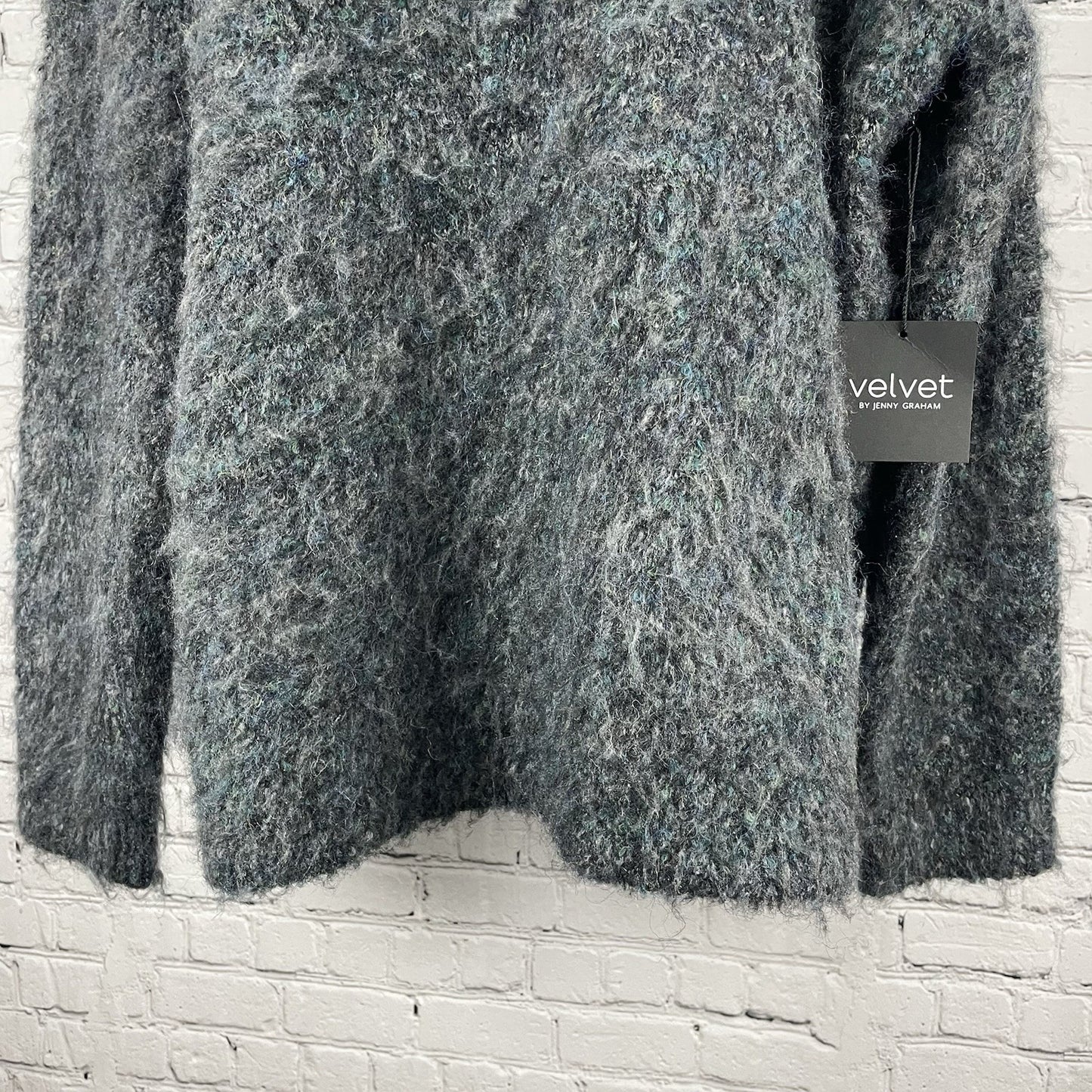 NWT Velvet By Jenny Graham Grey Multicolor Oversized Crew Neck Sweater Small S