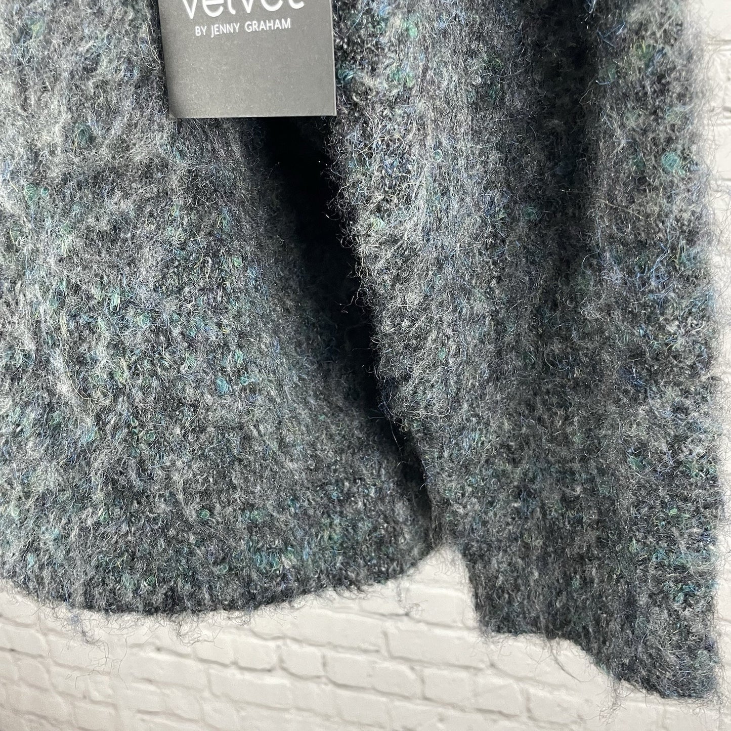 NWT Velvet By Jenny Graham Grey Multicolor Oversized Crew Neck Sweater Small S