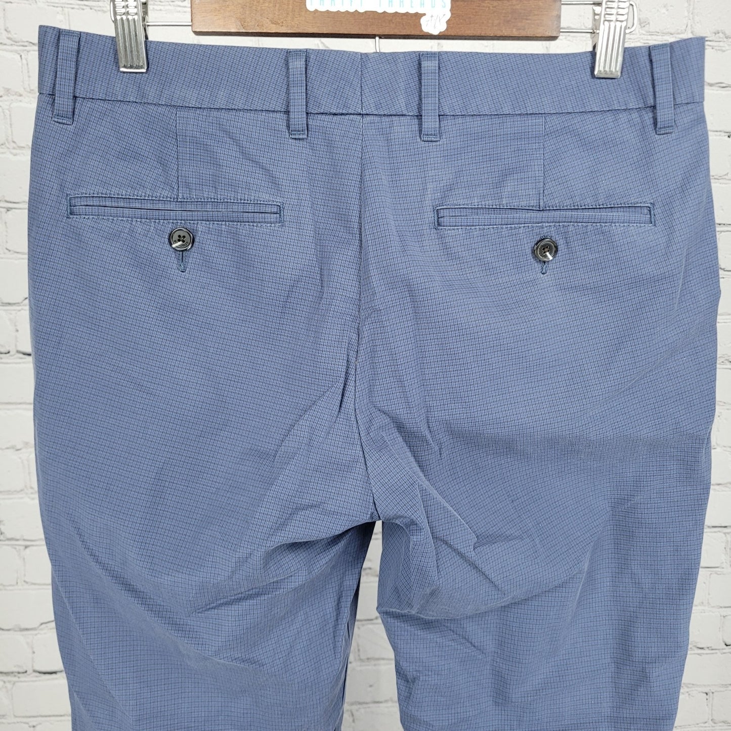 Bonobos Blue Monday Tailored Check Lightweight Stretch Chino Pants 31 (31x28.5)