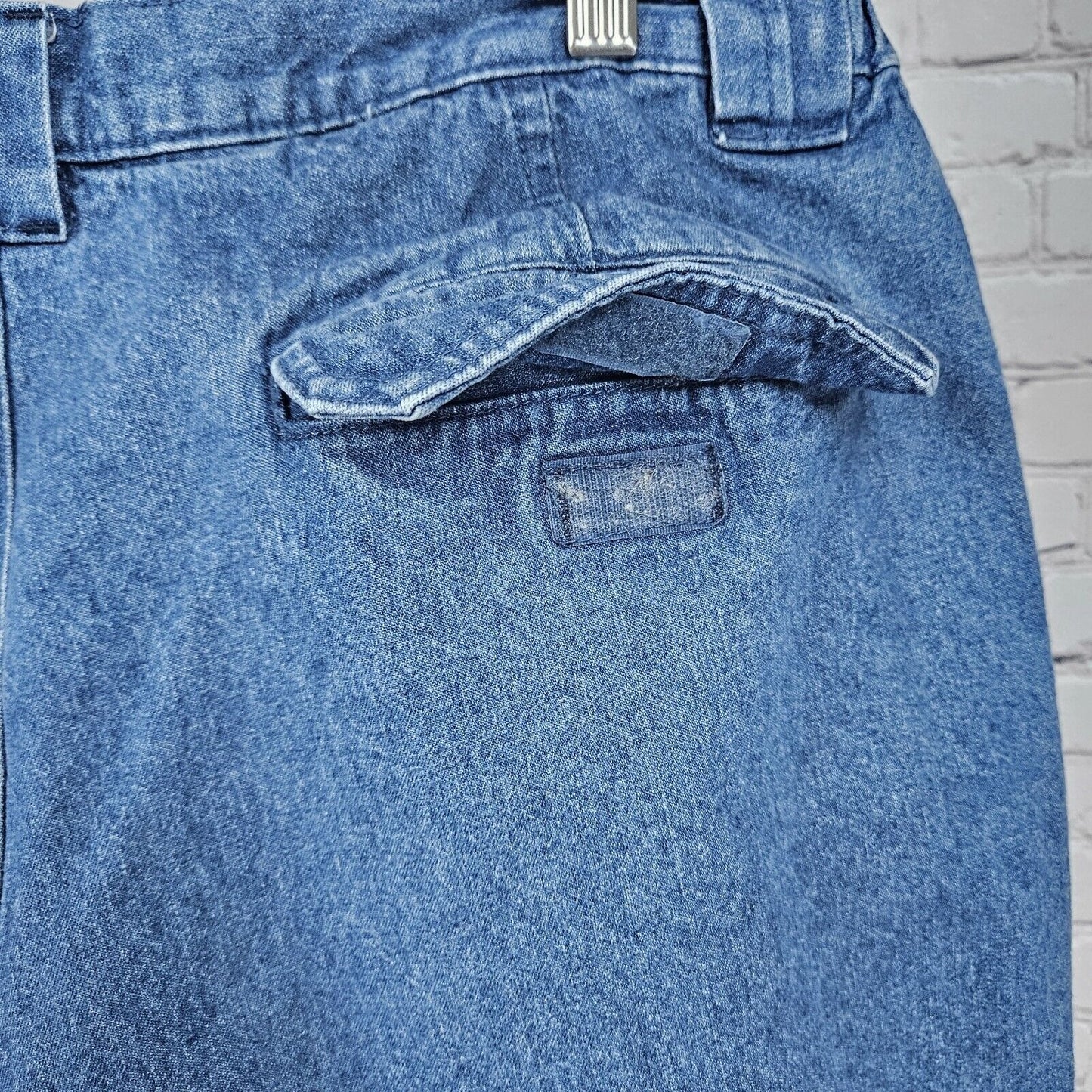 Savane Medium Light Wash High Rise Elastic Waist Wide Leg Mom Shorts Size 38 X 6