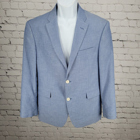 Tommy Hilfiger Blue 100% Cotton 2 Button Vented Notch Blazer Sport Coat Size 38S