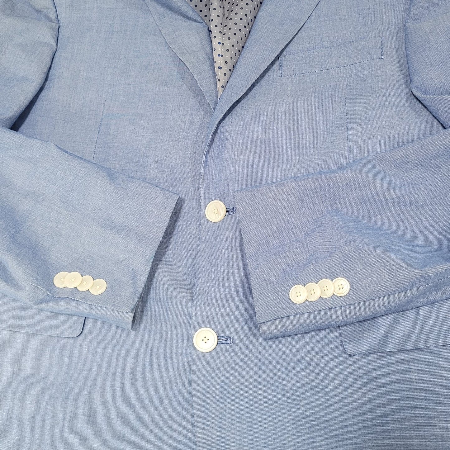 Tommy Hilfiger Blue 100% Cotton 2 Button Vented Notch Blazer Sport Coat Size 38S