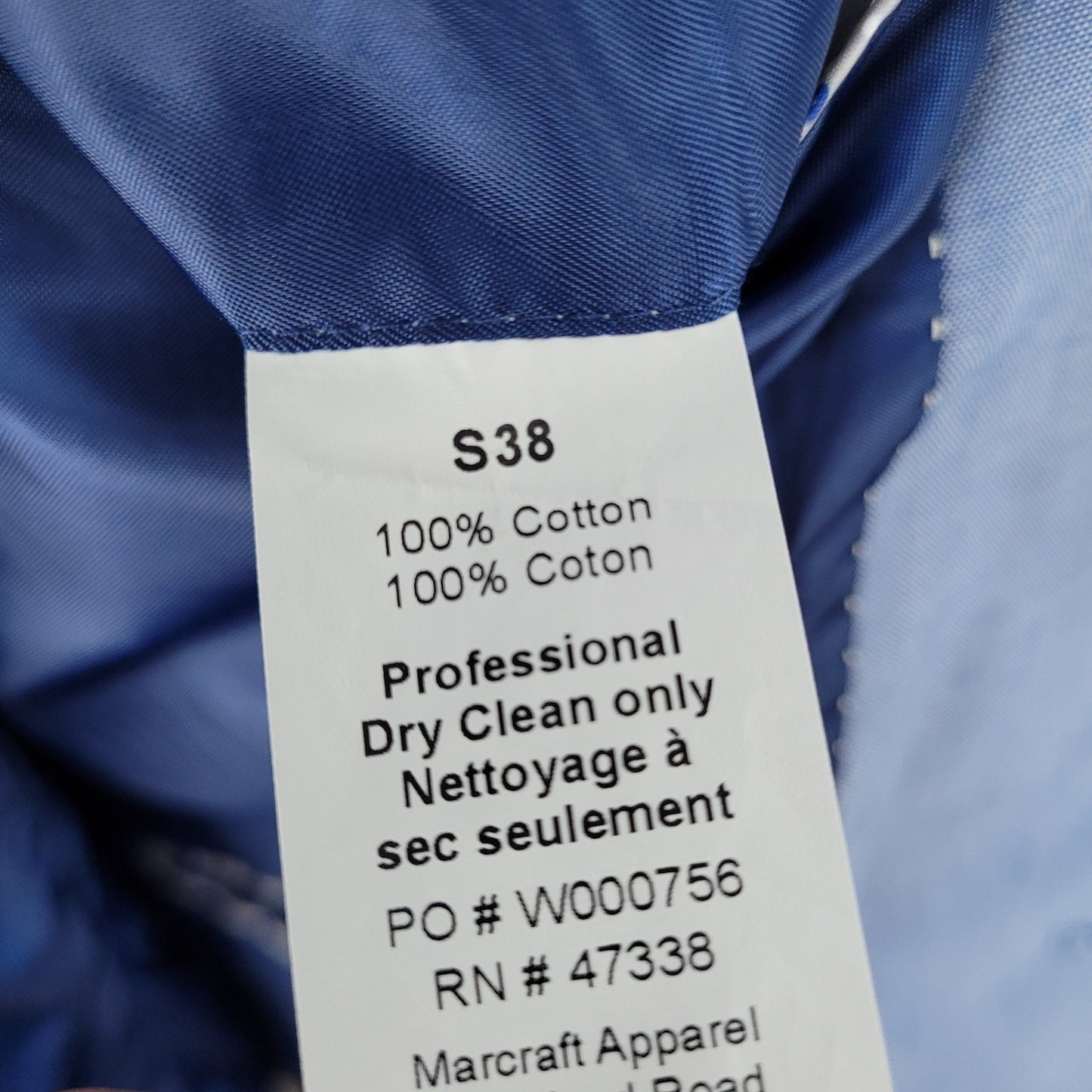 Tommy Hilfiger Blue 100% Cotton 2 Button Vented Notch Blazer Sport Coat Size 38S