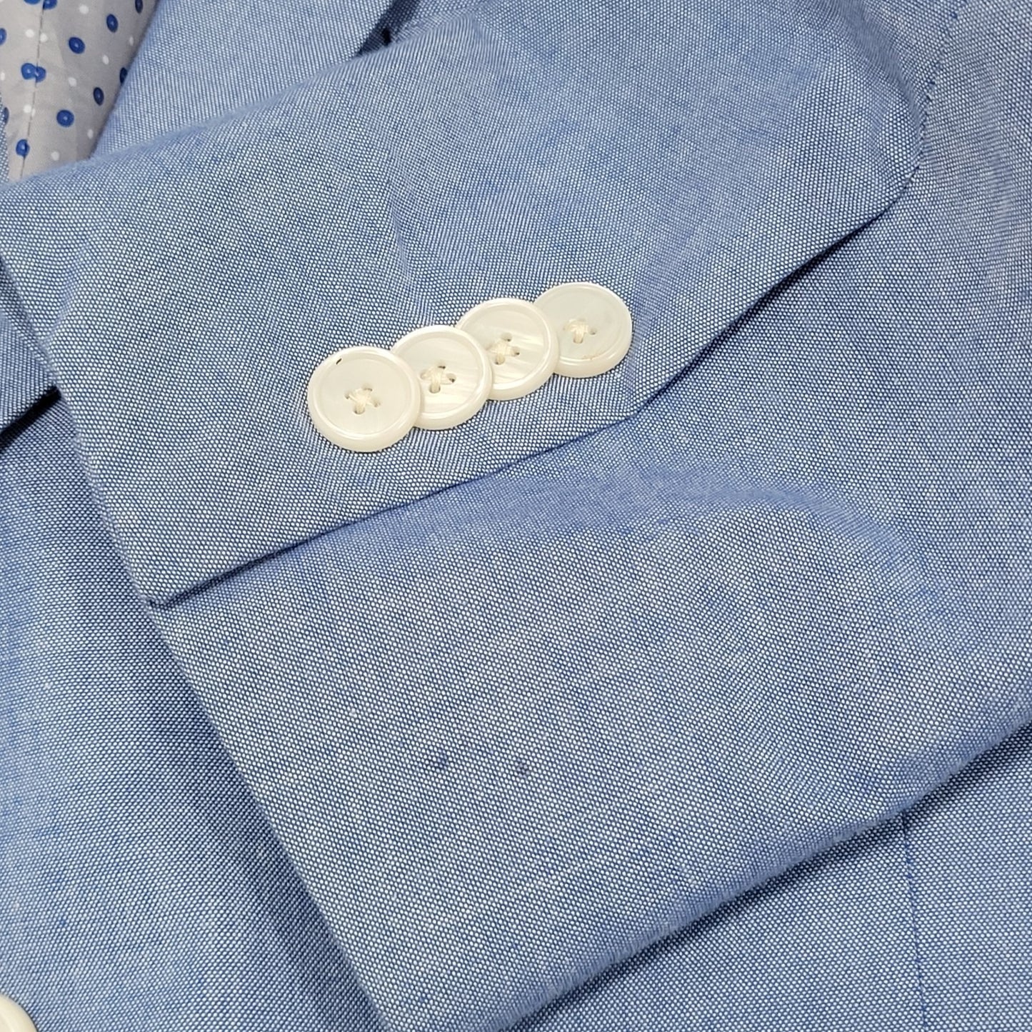 Tommy Hilfiger Blue 100% Cotton 2 Button Vented Notch Blazer Sport Coat Size 38S