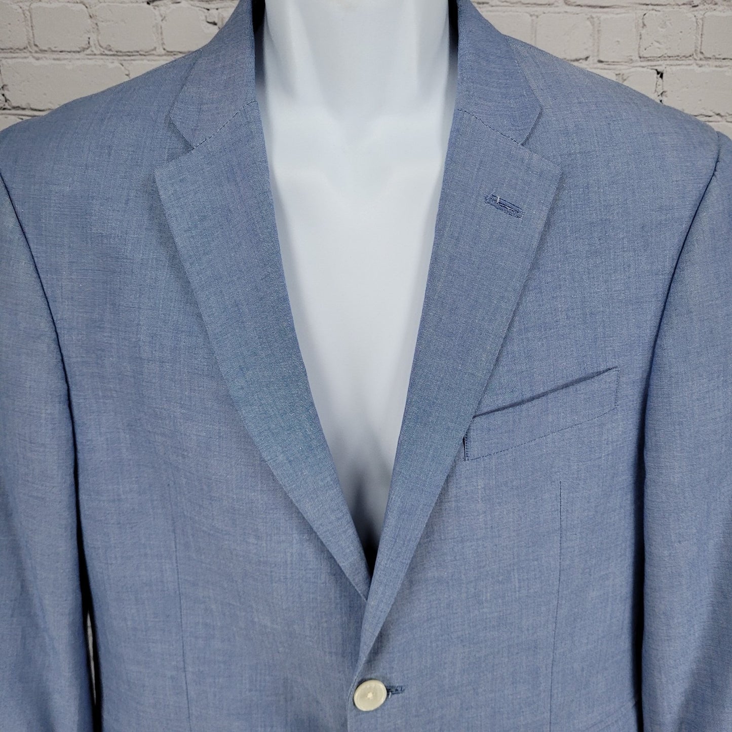 Tommy Hilfiger Blue 100% Cotton 2 Button Vented Notch Blazer Sport Coat Size 38S