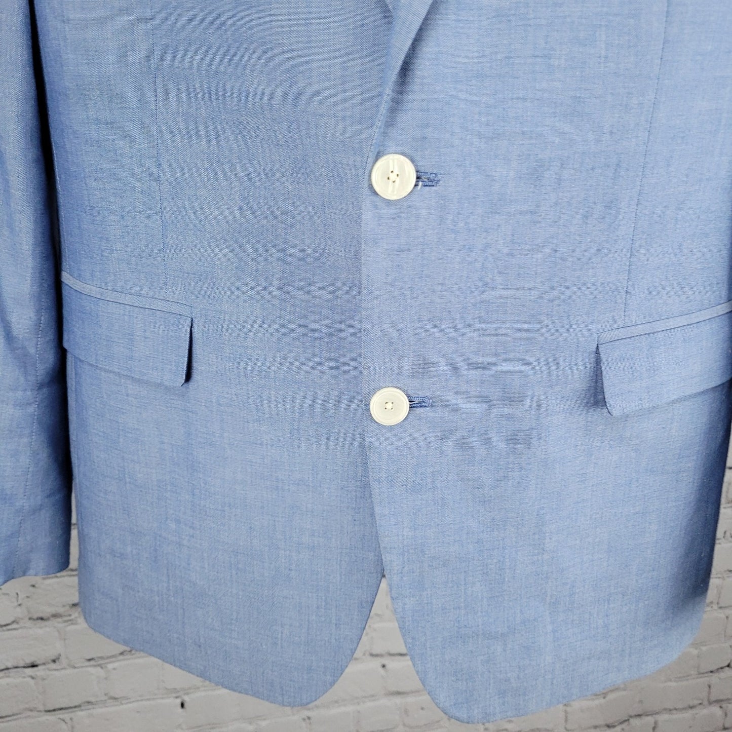 Tommy Hilfiger Blue 100% Cotton 2 Button Vented Notch Blazer Sport Coat Size 38S