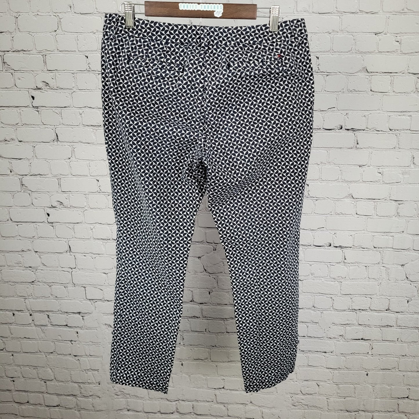 Tommy Hilfiger Navy Print Stretch Slim Ankle Chino Pants Size 10 (33x27.5)