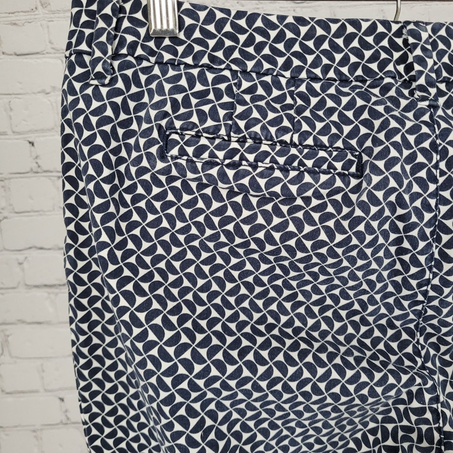Tommy Hilfiger Navy Print Stretch Slim Ankle Chino Pants Size 10 (33x27.5)