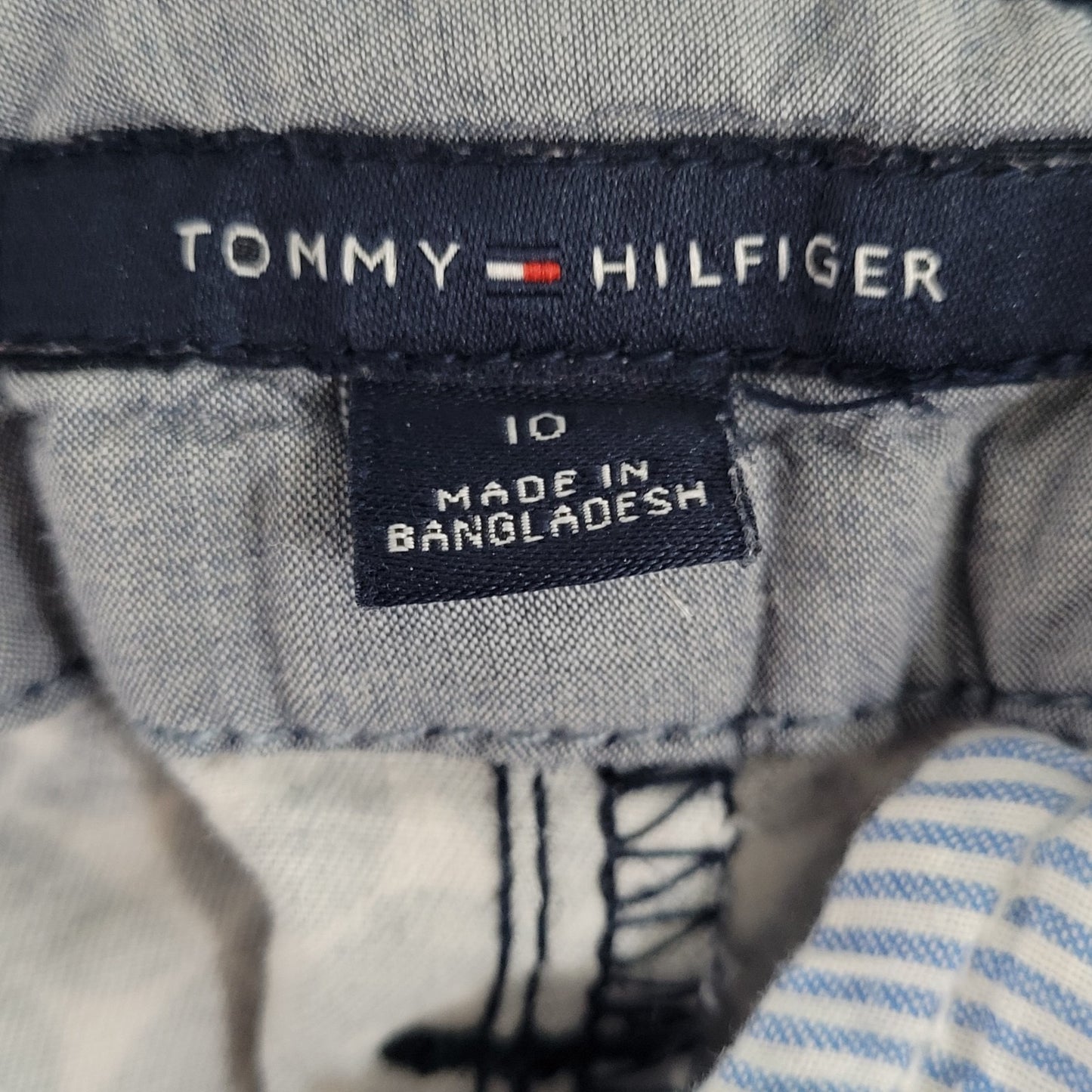 Tommy Hilfiger Navy Print Stretch Slim Ankle Chino Pants Size 10 (33x27.5)