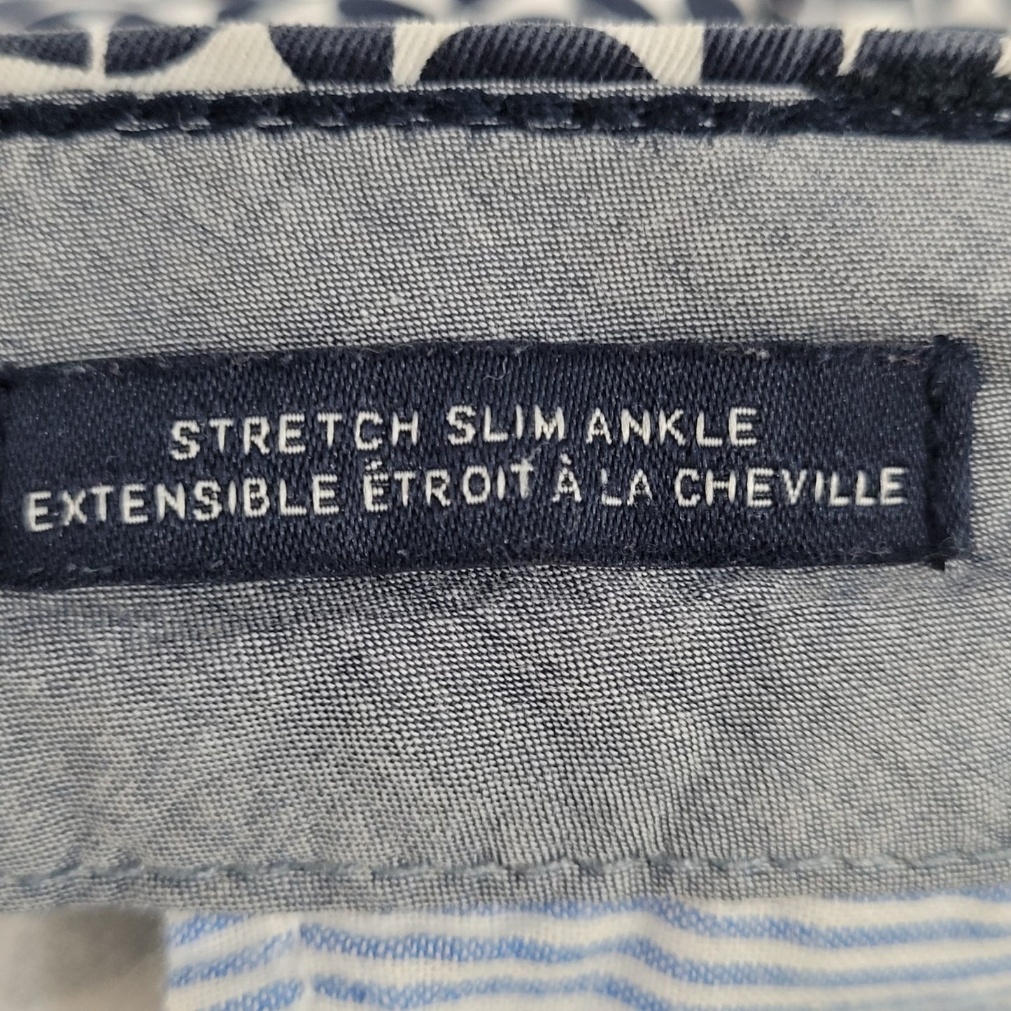 Tommy Hilfiger Navy Print Stretch Slim Ankle Chino Pants Size 10 (33x27.5)