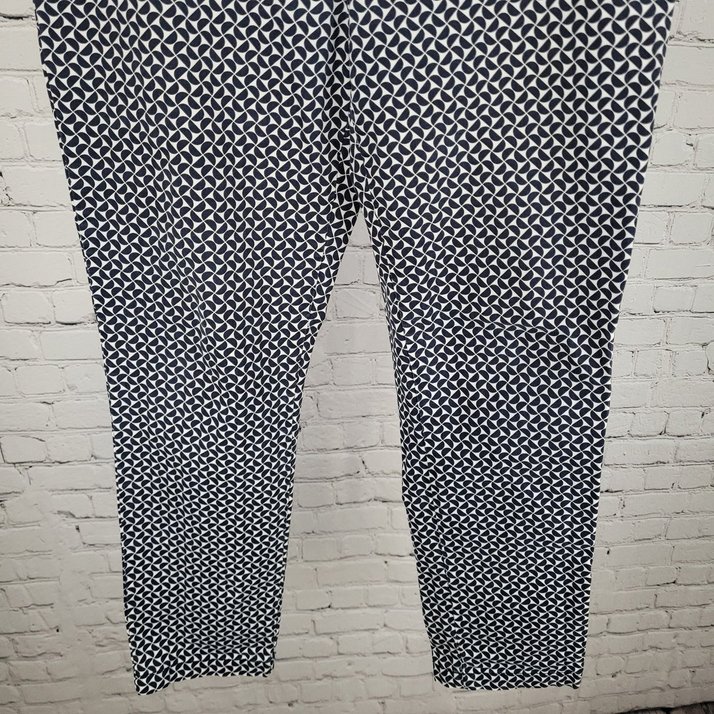Tommy Hilfiger Navy Print Stretch Slim Ankle Chino Pants Size 10 (33x27.5)