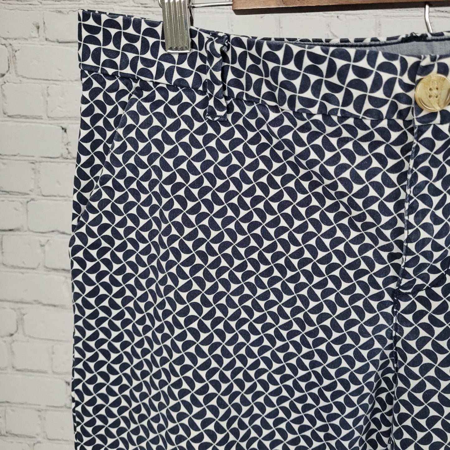 Tommy Hilfiger Navy Print Stretch Slim Ankle Chino Pants Size 10 (33x27.5)