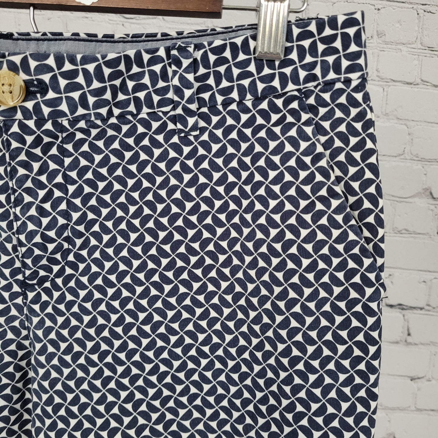 Tommy Hilfiger Navy Print Stretch Slim Ankle Chino Pants Size 10 (33x27.5)