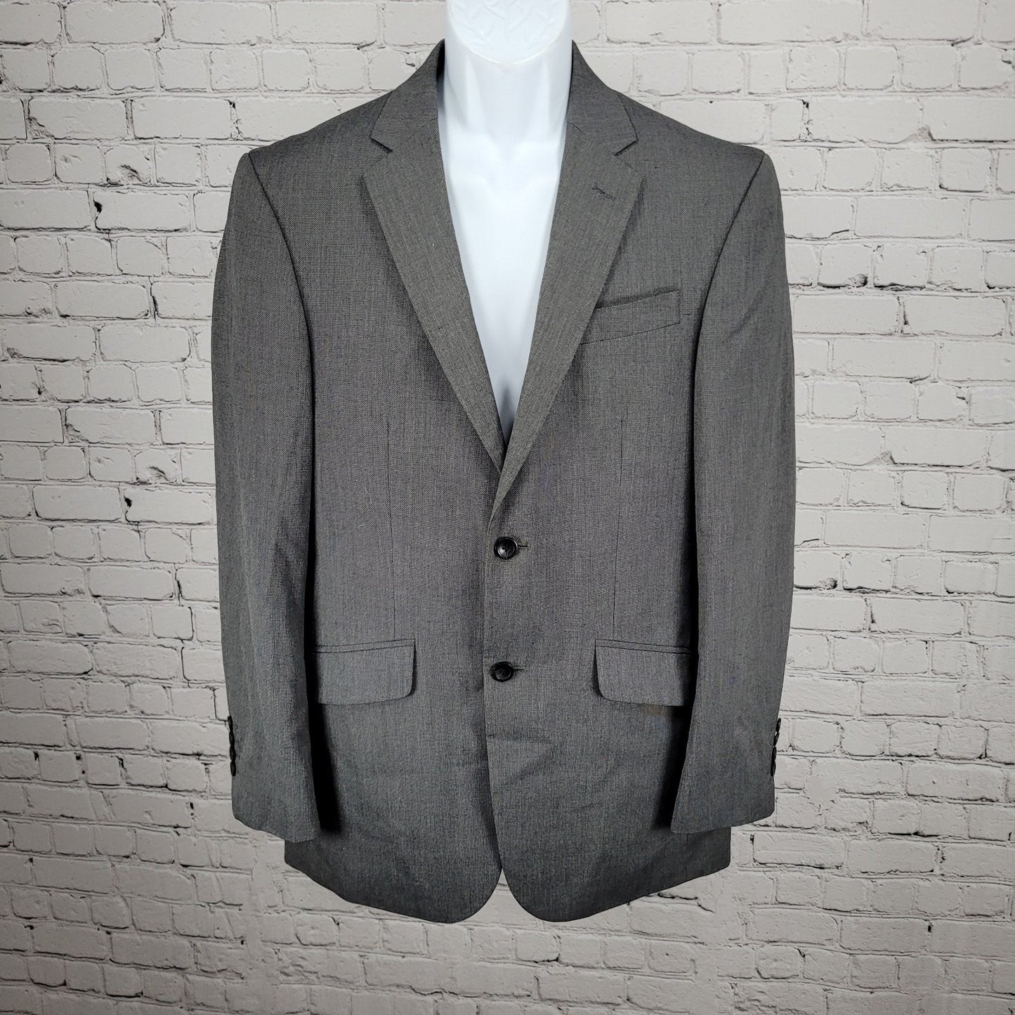 Kenneth Cole Reaction Grey 2 Button Double Vented Blazer Sport Coat 40R