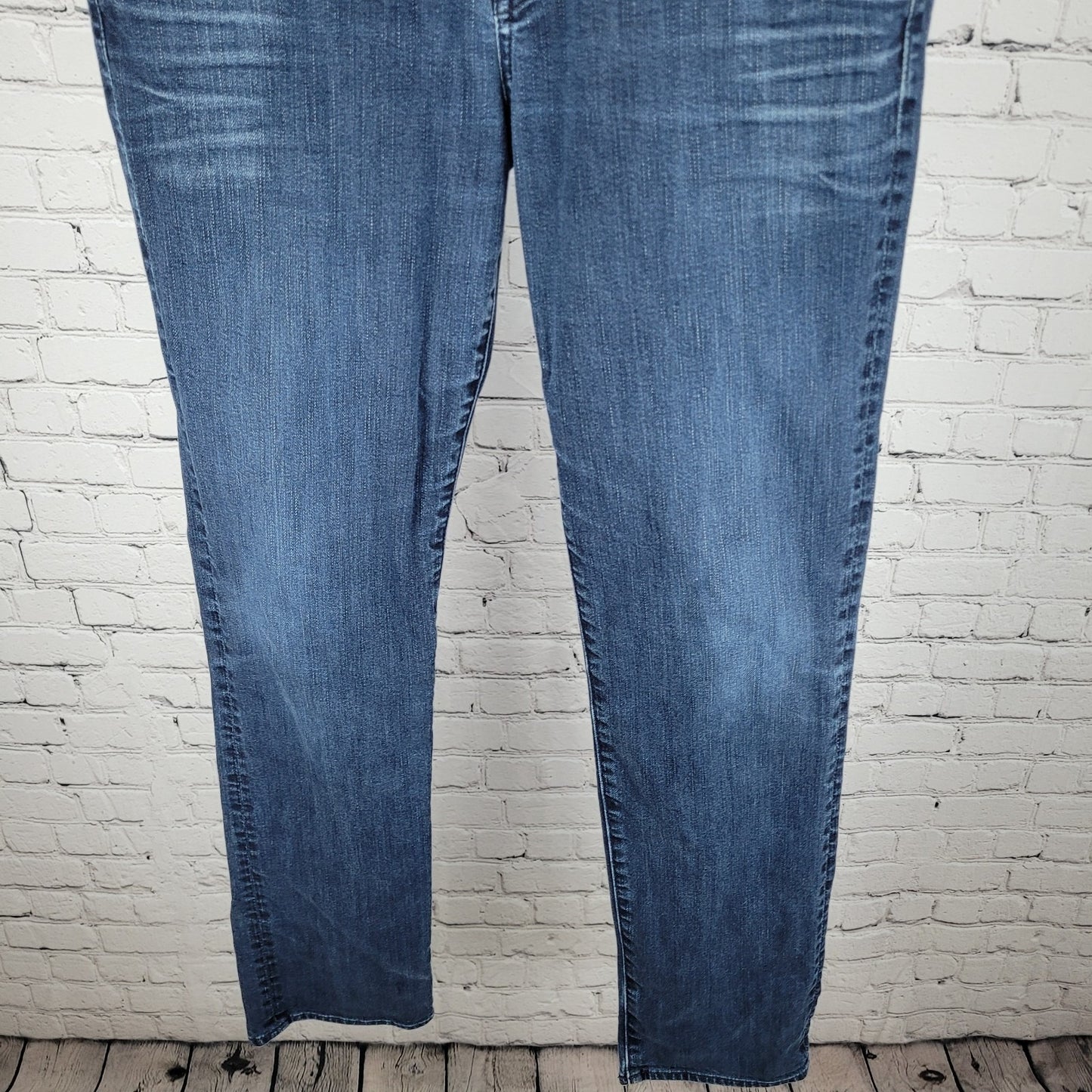7 For All Mankind Blue Denim The Straight Luxe Performance Jeans Size 33 (33x33)