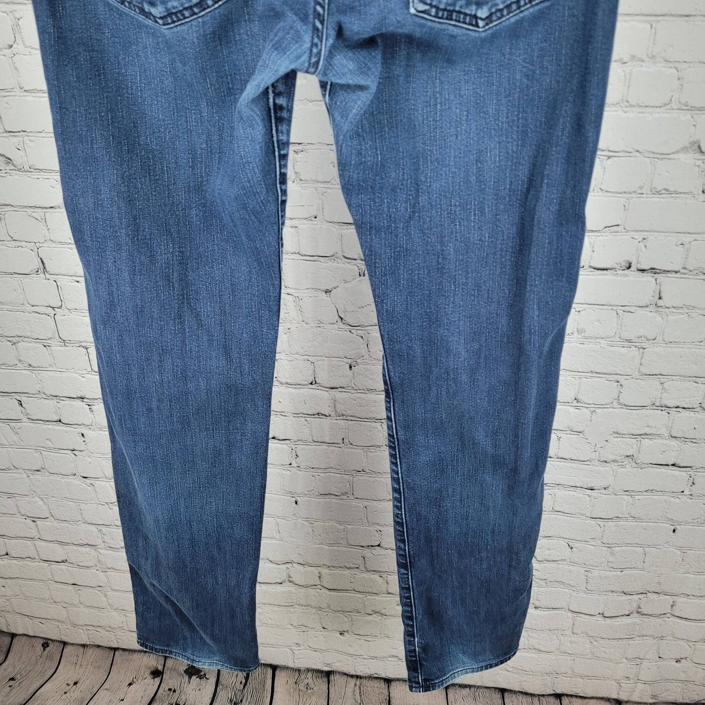 7 For All Mankind Blue Denim The Straight Luxe Performance Jeans Size 33 (33x33)