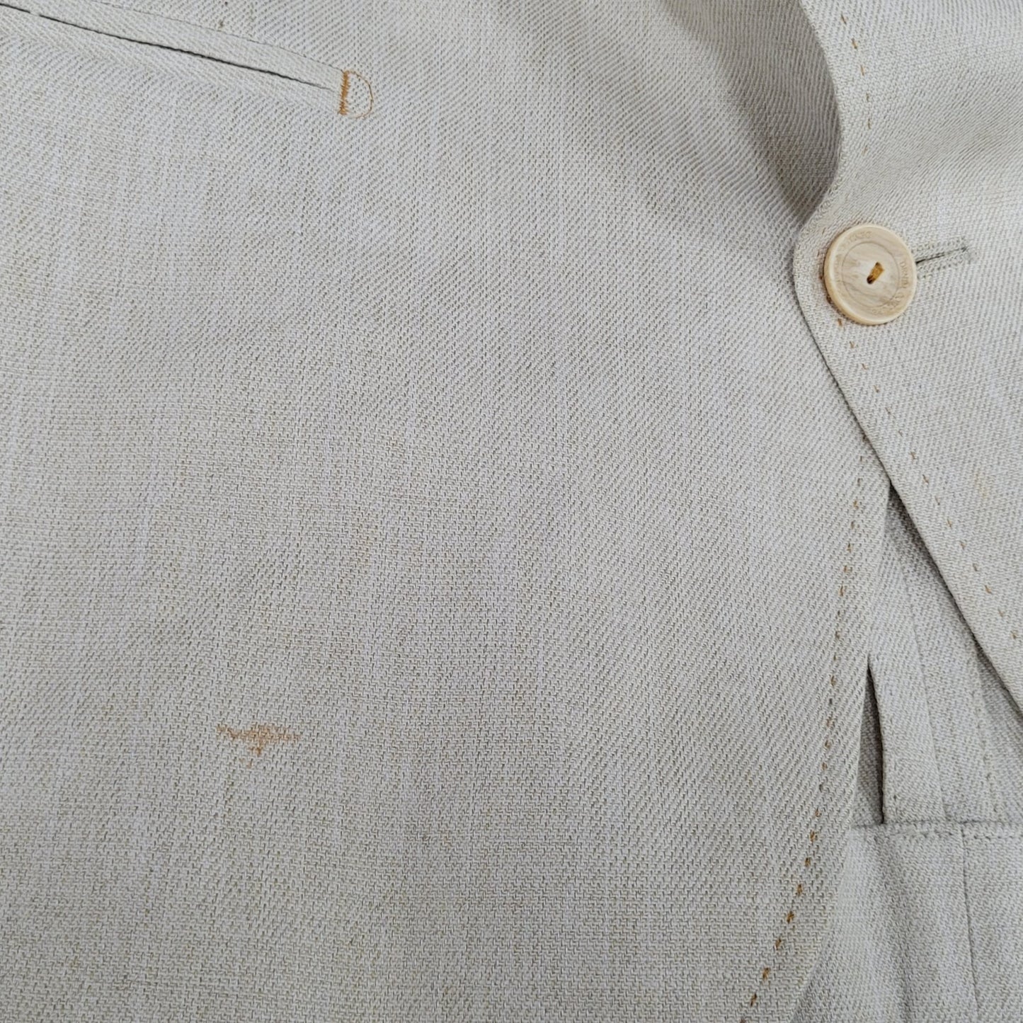 Zara Man Denim Couture Ivory 2 Button Notch Blazer Sport Coat Size 36