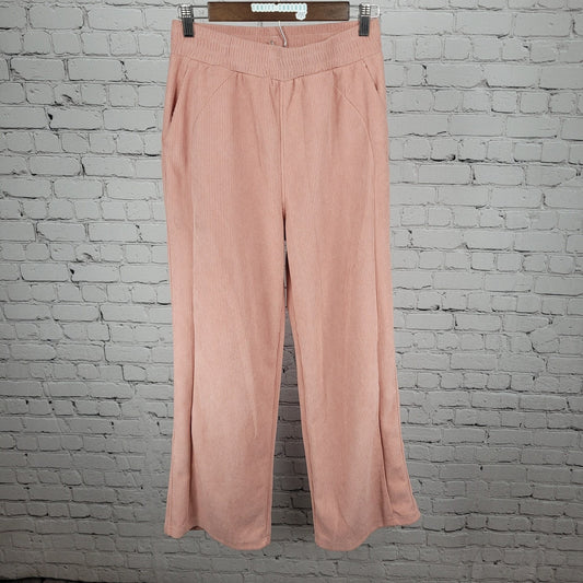 NWT Halara Pink Ribbed Soft Elastic Waist High Rise Pants Size Small S (26x28)