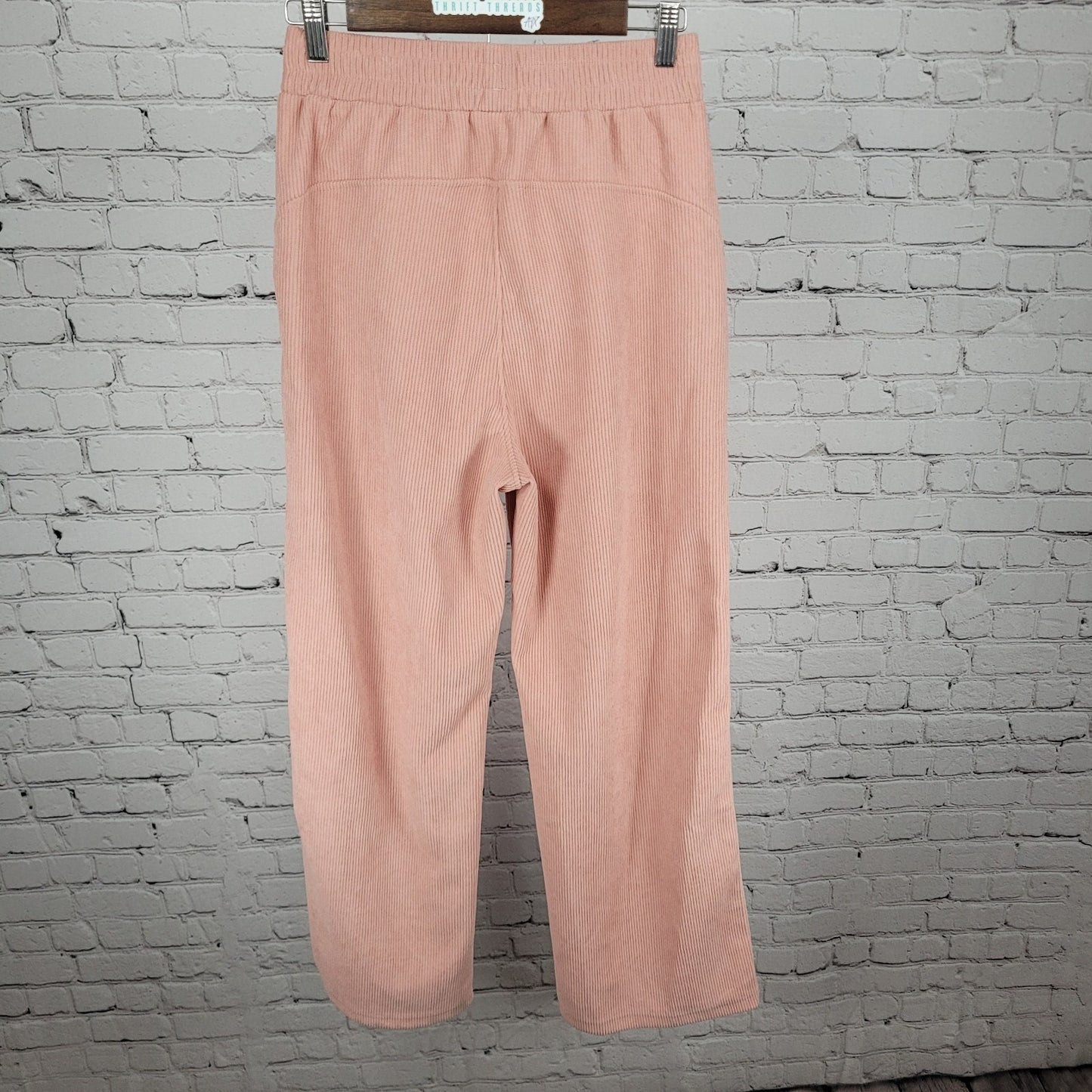 NWT Halara Pink Ribbed Soft Elastic Waist High Rise Pants Size Small S (26x28)