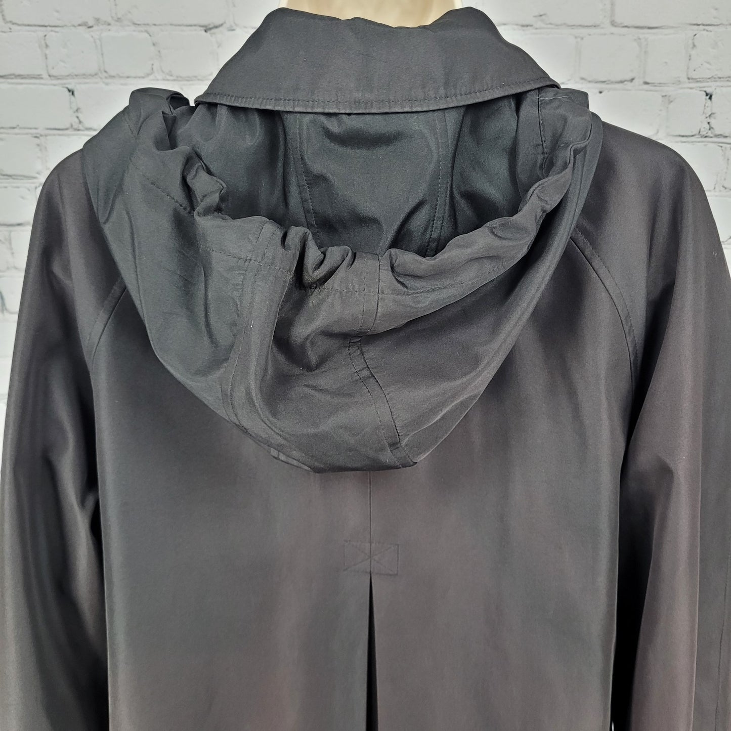 Marc New York Buttoned Zipped Pockets Removable Hood Trench Coat Size Large L
