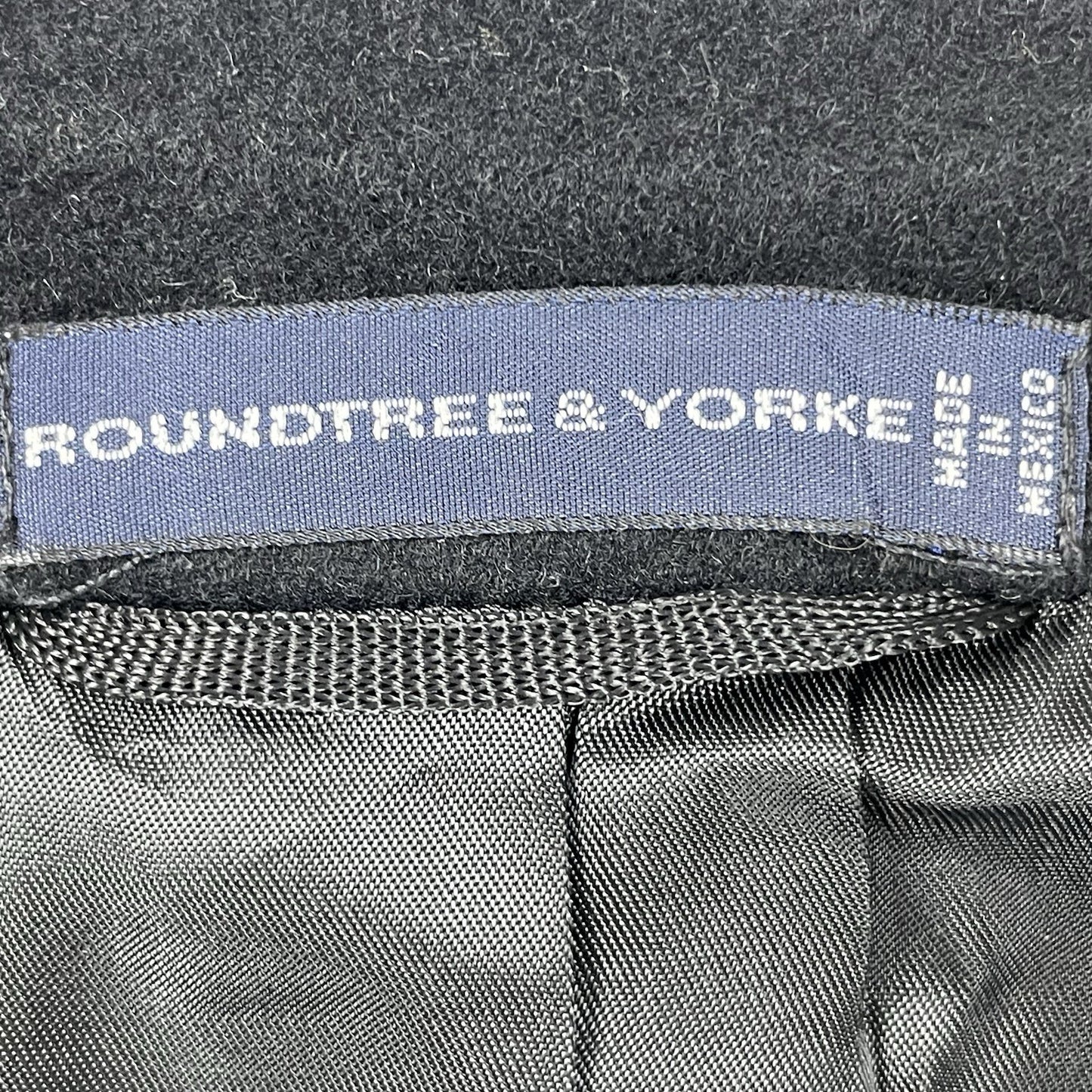 Roundtree & Yorke Black Camelhair 2 Button Vented Notch Blazer Jacket Size 38R