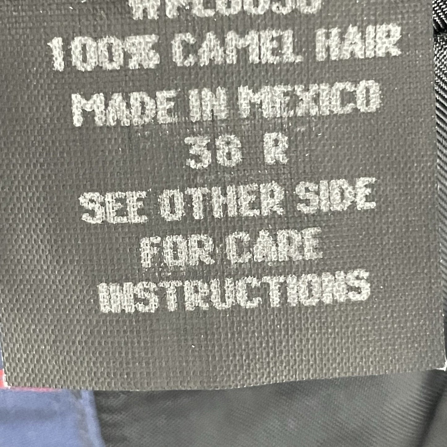 Roundtree & Yorke Black Camelhair 2 Button Vented Notch Blazer Jacket Size 38R