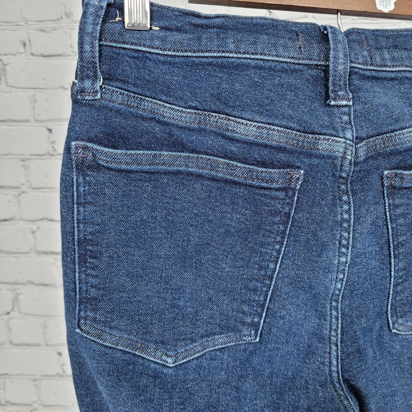 Madewell Blue Denim High Rise Skinny Raw Hem Cropped Stretch Jeans Size 28x24.5