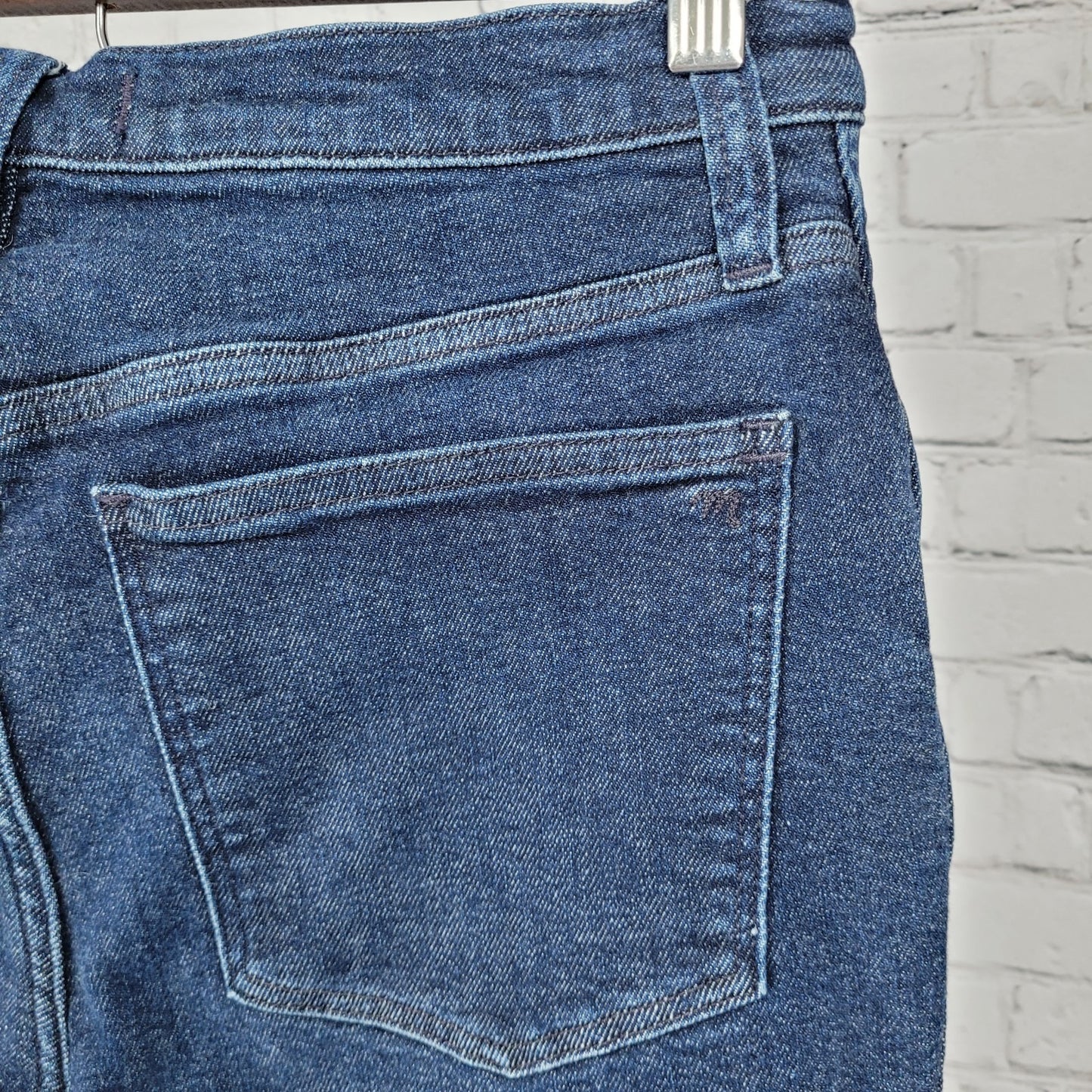 Madewell Blue Denim High Rise Skinny Raw Hem Cropped Stretch Jeans Size 28x24.5