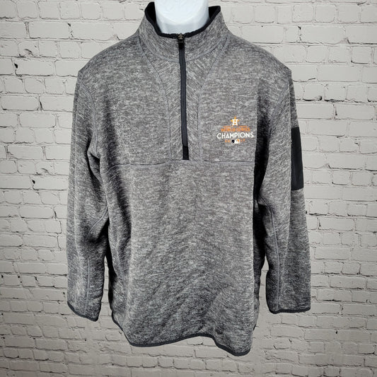 Houston Astros 2017 World Series Champions Grey Long Sleeve 1/4 Zip Jacket 2XL