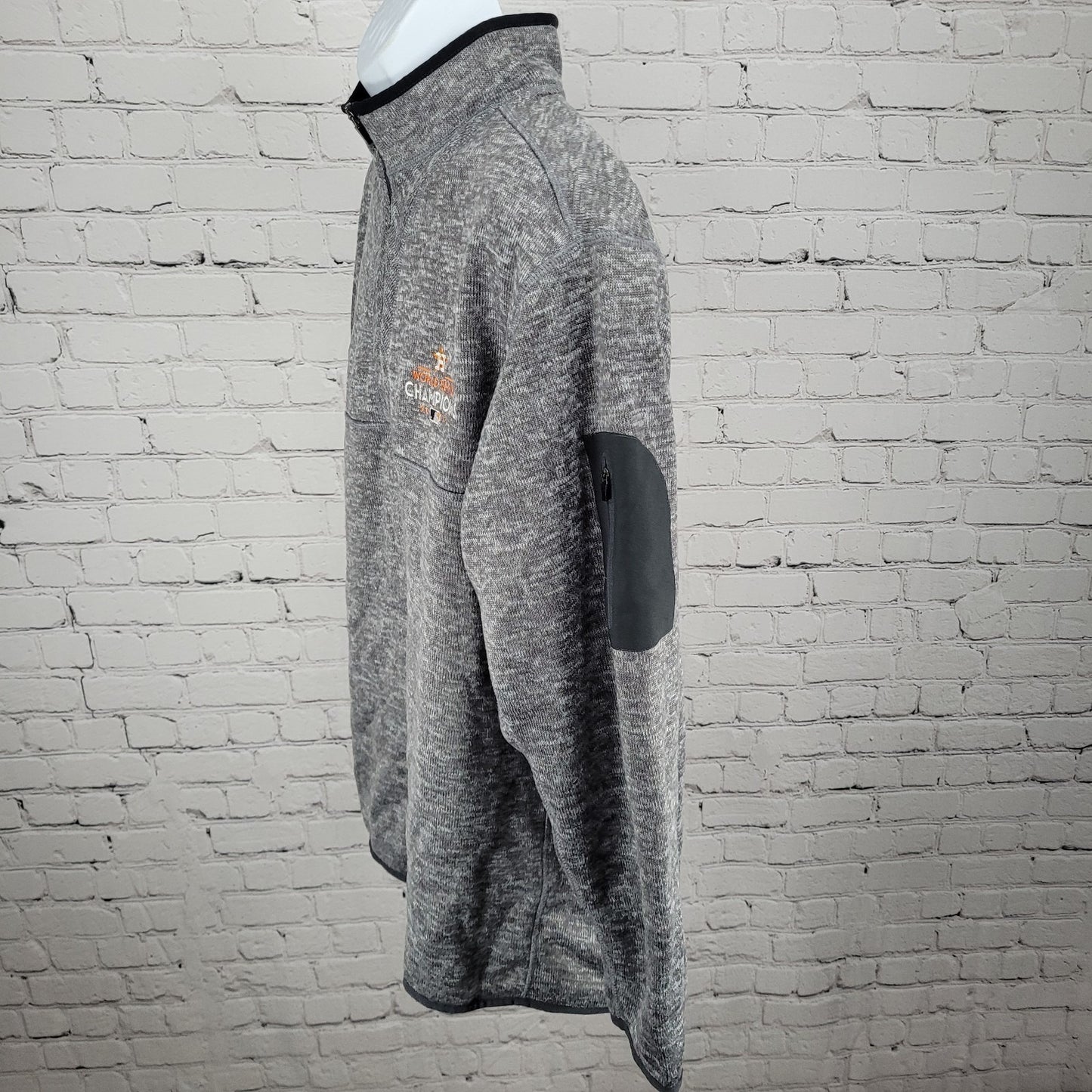 Houston Astros 2017 World Series Champions Grey Long Sleeve 1/4 Zip Jacket 2XL