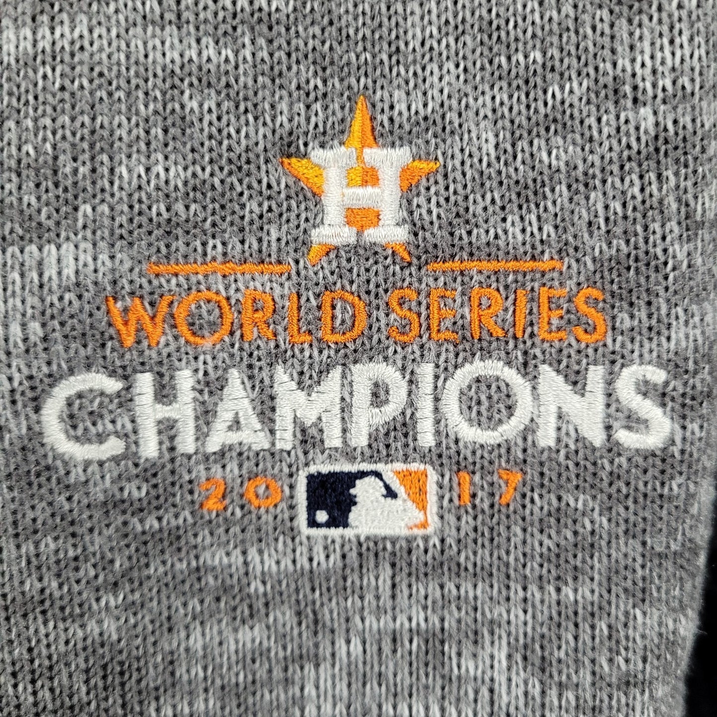 Houston Astros 2017 World Series Champions Grey Long Sleeve 1/4 Zip Jacket 2XL