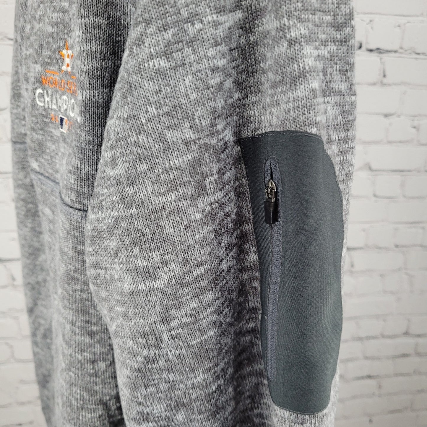 Houston Astros 2017 World Series Champions Grey Long Sleeve 1/4 Zip Jacket 2XL