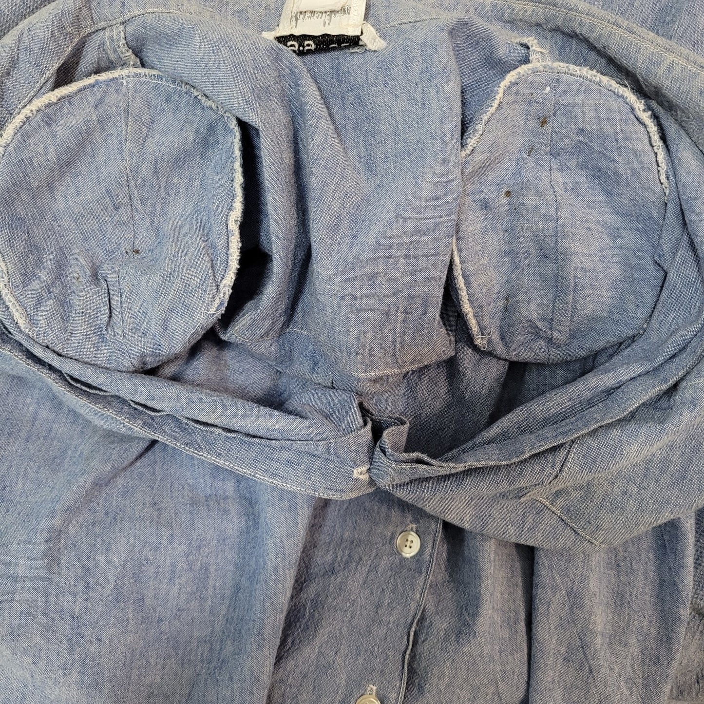 VTG Neiman Marcus Blue Chambray Belted A Line Shirt Dress USA Made Size 14