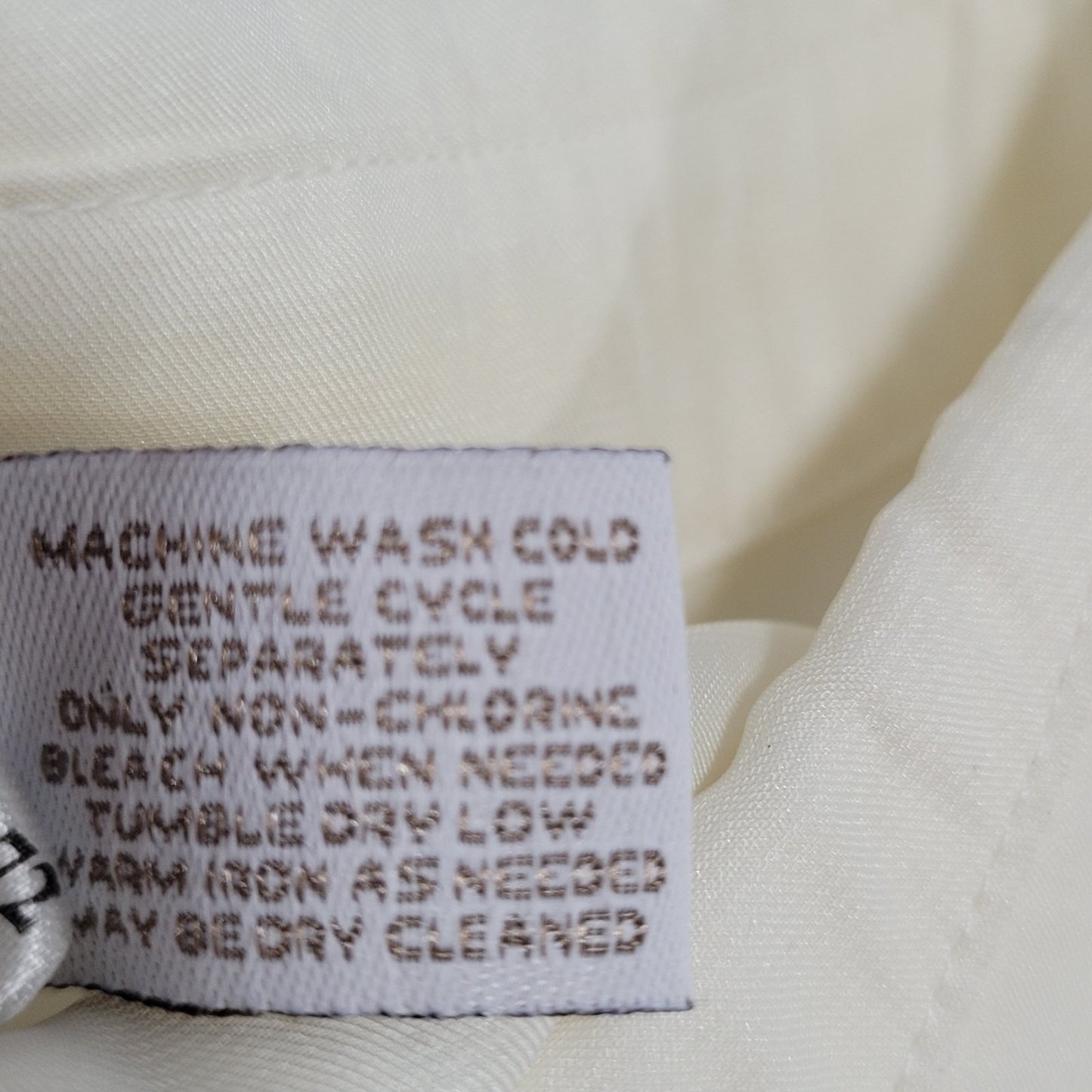 Chico's Ivory White Semi Sheer Button Up Roll Tab Long Sleeve Shirt Top 2 US 12