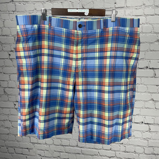 Jack Nicklaus Multicolor Plaid Chino Golf Shorts Lightweight Pockets Size 42