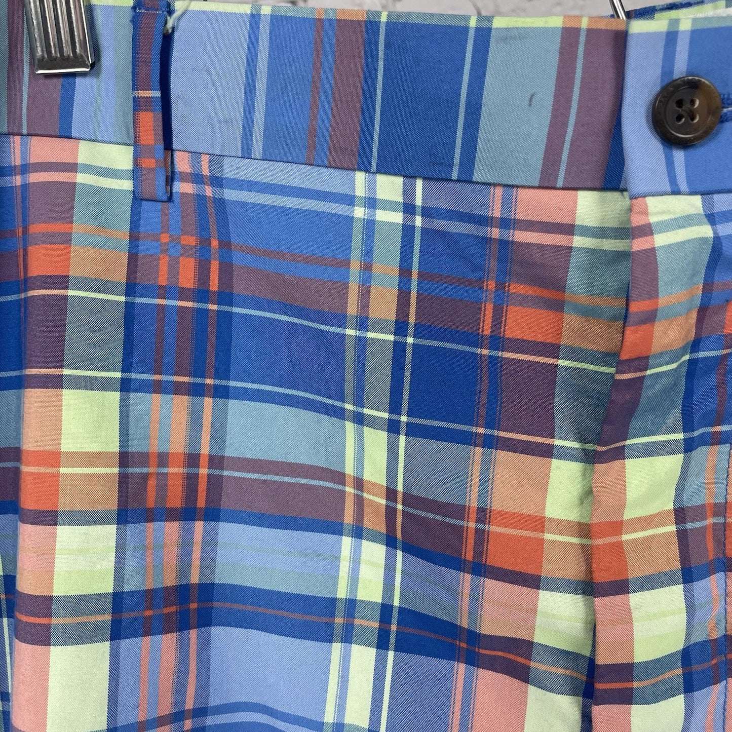 Jack Nicklaus Multicolor Plaid Chino Golf Shorts Lightweight Pockets Size 42