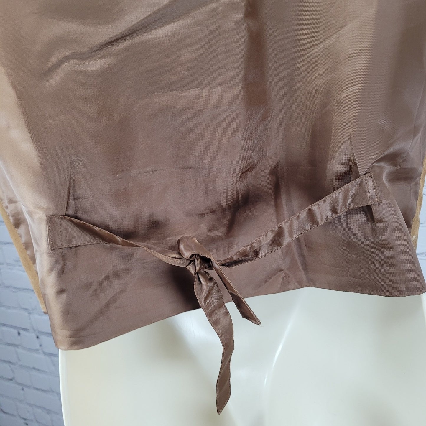 Sonoma Jean Company Brown Genuine Leather Suede V Neck Buttoned Lined Vest M