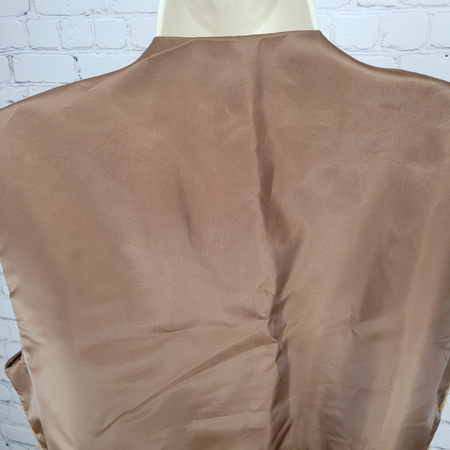 Sonoma Jean Company Brown Genuine Leather Suede V Neck Buttoned Lined Vest M