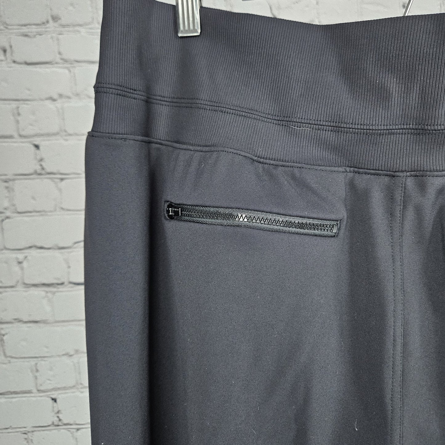 Athleta Black High Rise Comfort Waistband Pull On Wide Leg Pants 1X (35x29)