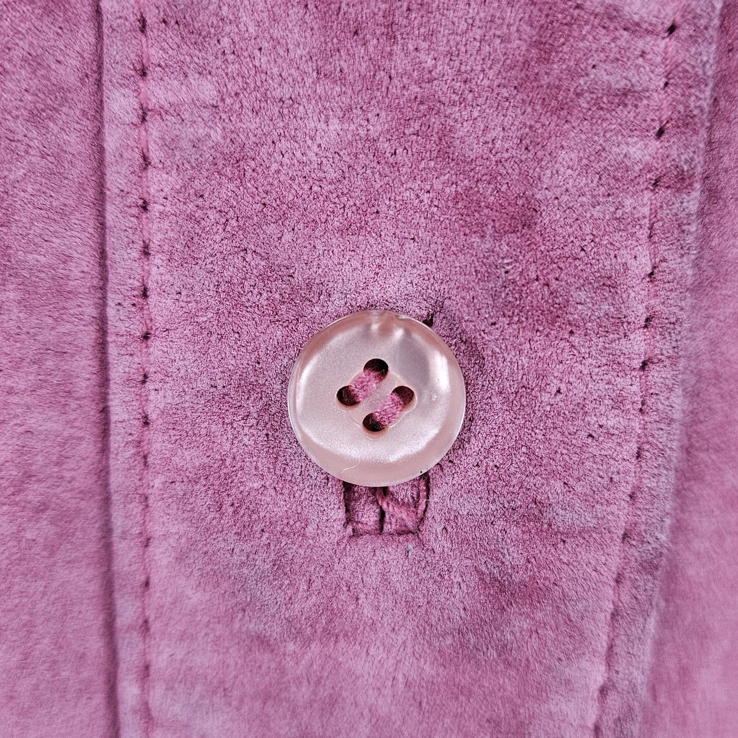 Bernardo Pink Genuine Suede Leather Buttoned Unlined Collared Shacket Jacket 1X