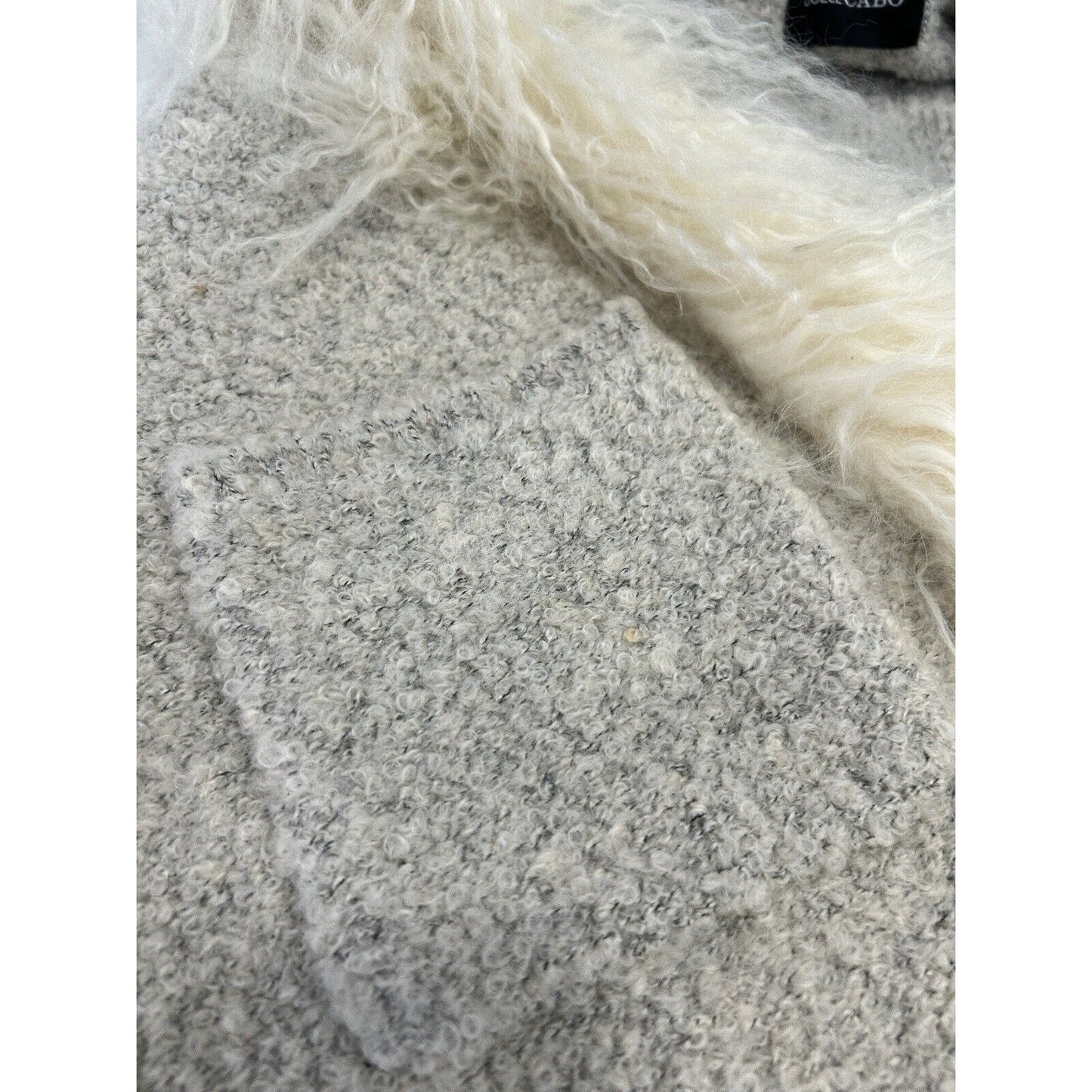 Dolce Cabo Tan Tibet Lamb Fur Wool Sleeveless High Neck Winter Vest Size Large L