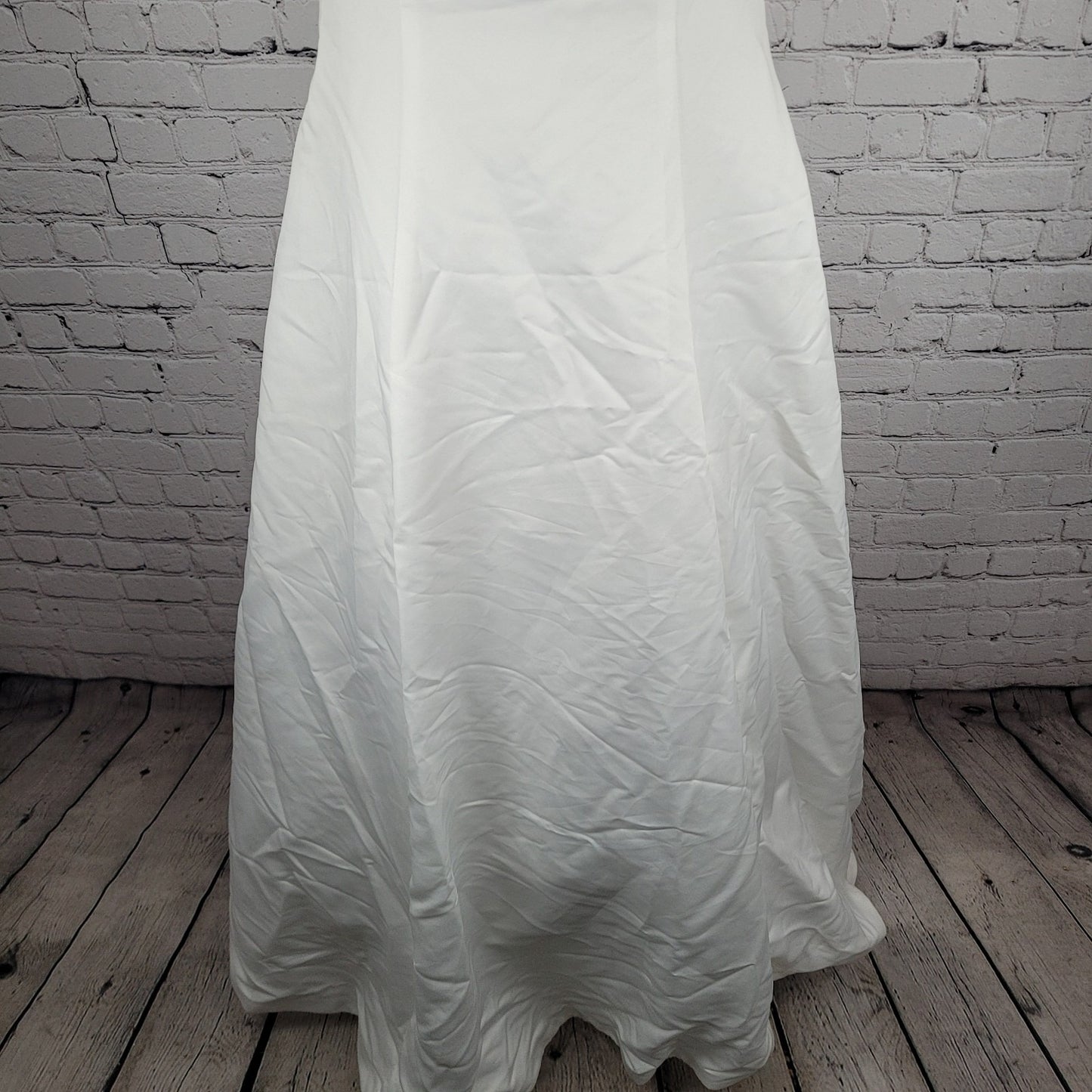 Alfred Angelo White Pearl Beaded Train Bridal A-Line #1973 Wedding Dress Gown 16