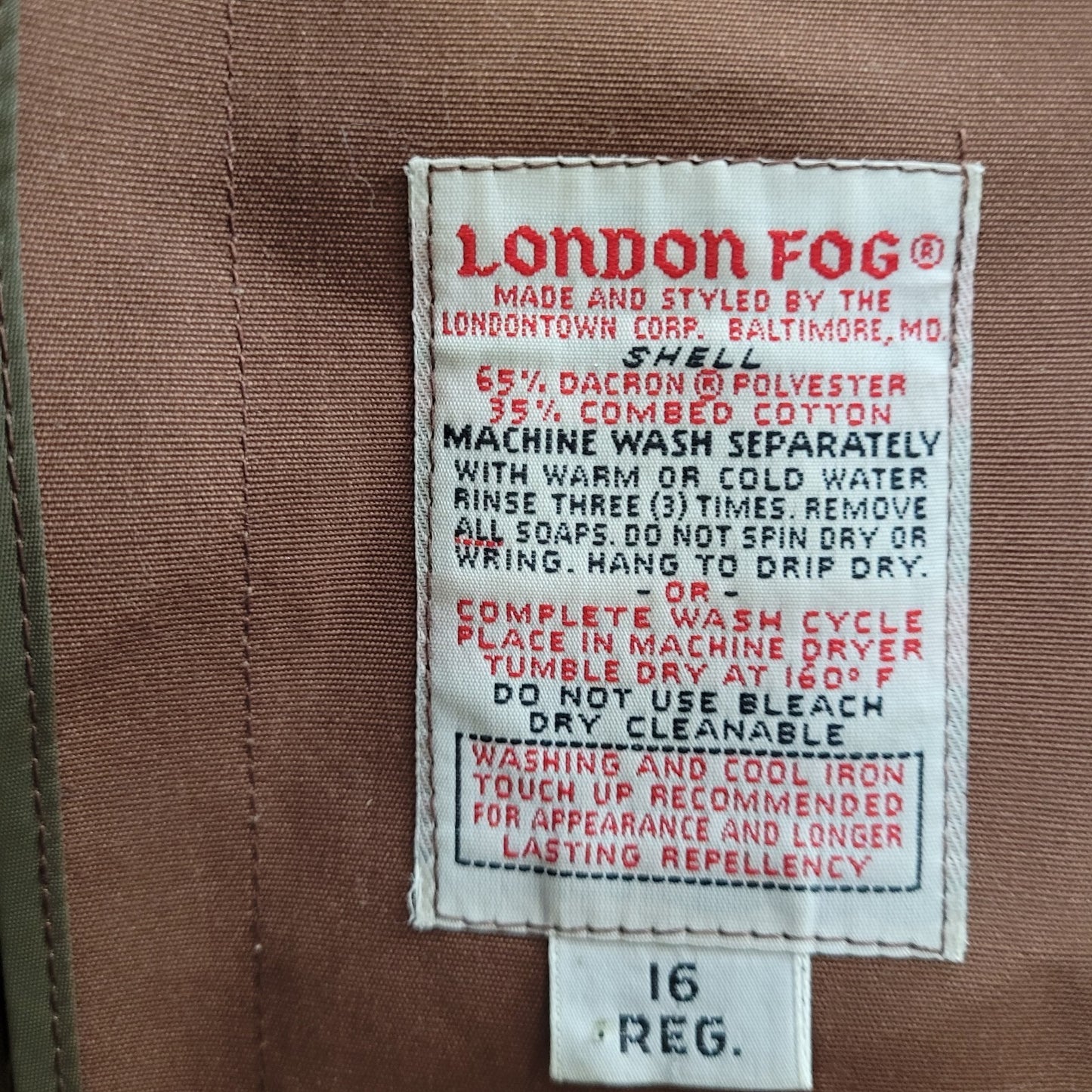 London Fog Brown Belted Faux Fur Removable Liner Buttoned Maincoat Over Coat 16R