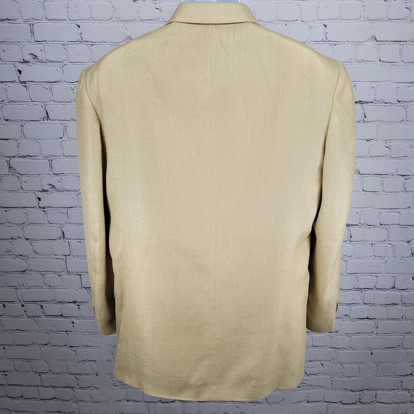 Bachrach Gold 100% Silk Herringbone 3 Button Notch Blazer Sport Coat 42L