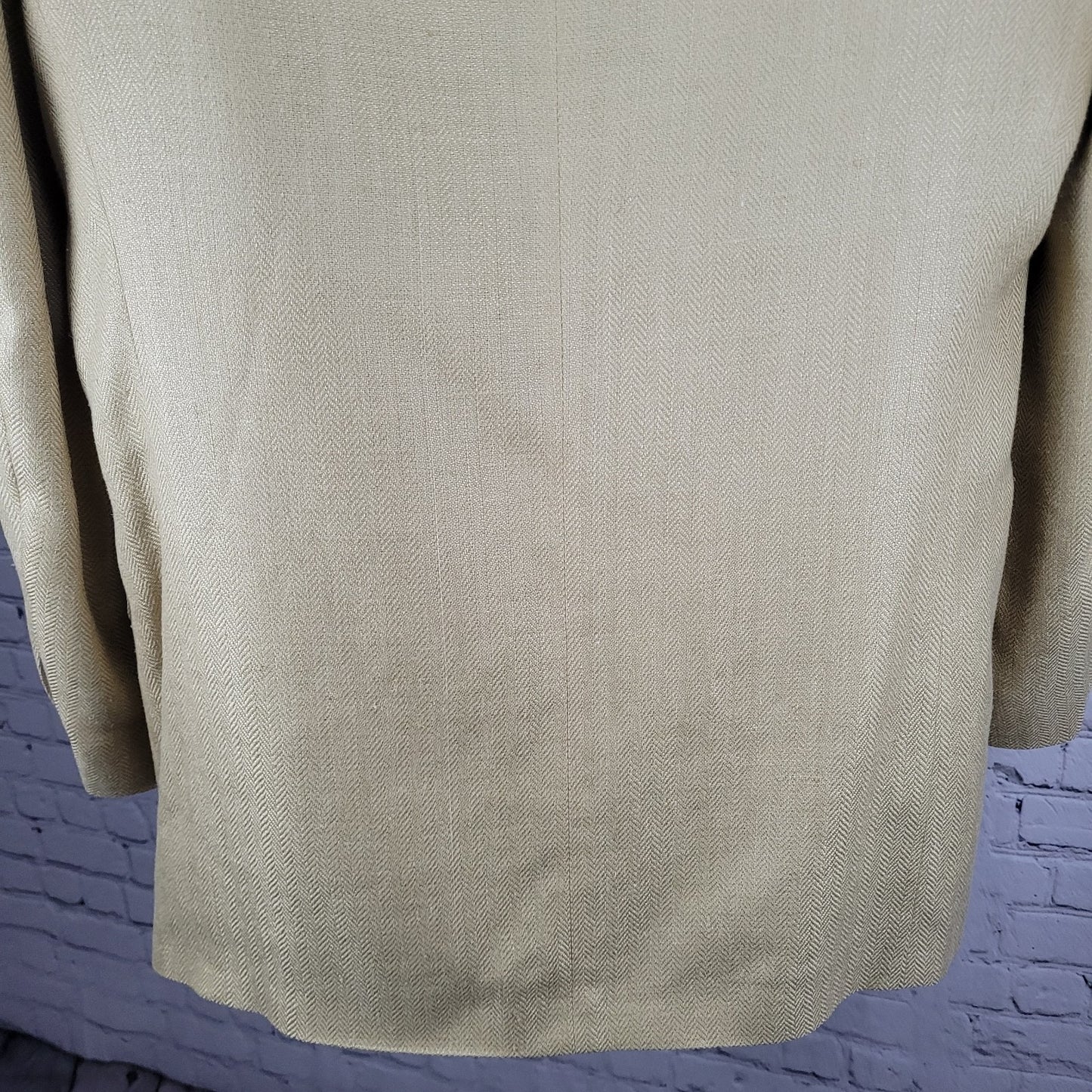 Bachrach Gold 100% Silk Herringbone 3 Button Notch Blazer Sport Coat 42L