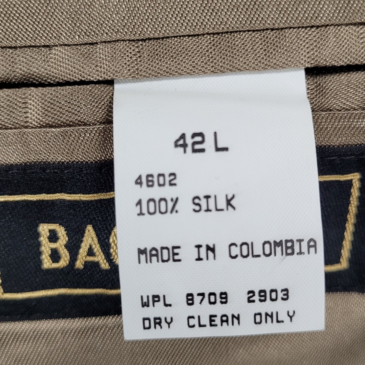 Bachrach Gold 100% Silk Herringbone 3 Button Notch Blazer Sport Coat 42L