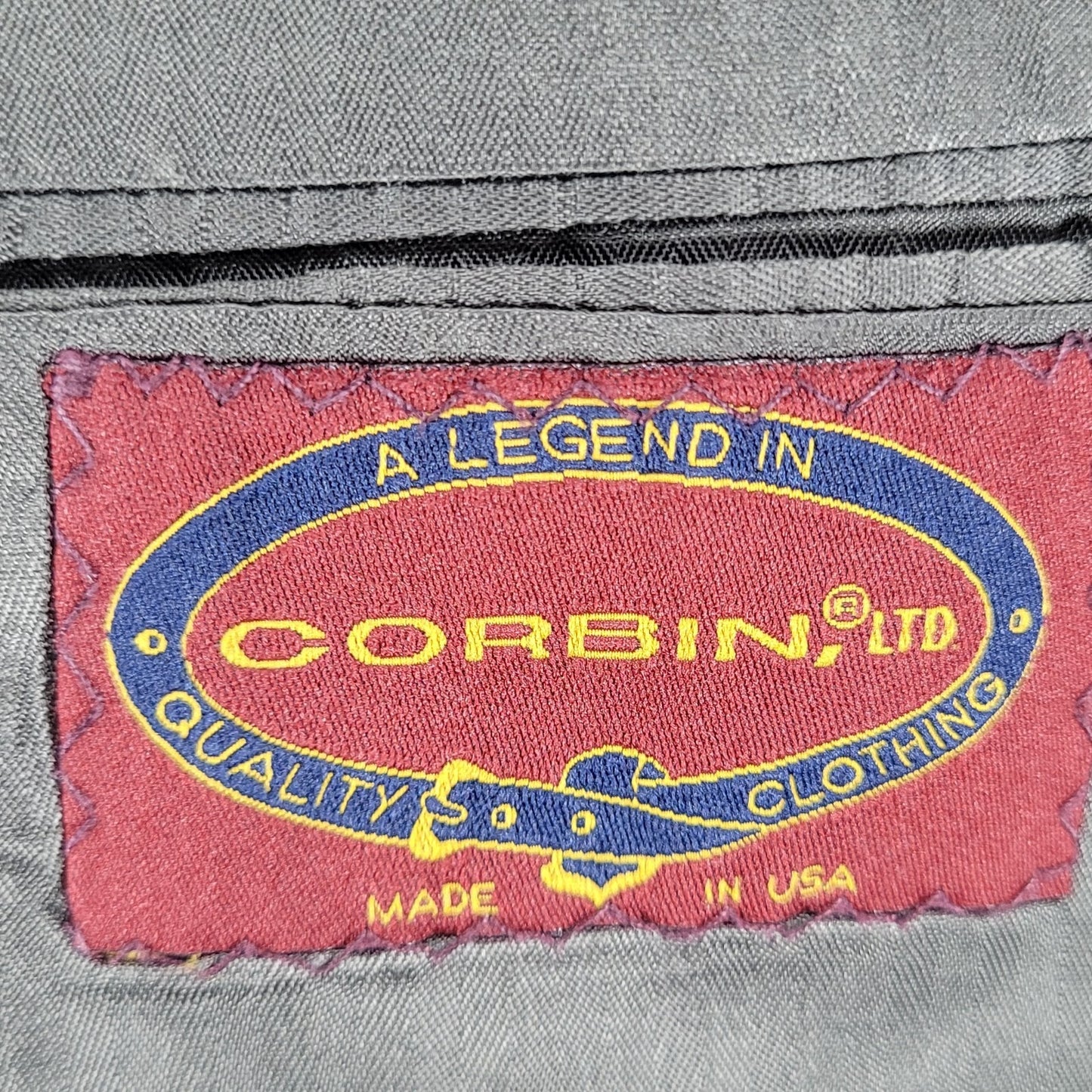VTG Corbin Grey Full 2 Piece Suit Set USA Made Jacket Size 40 Cuffed Pants 33x32