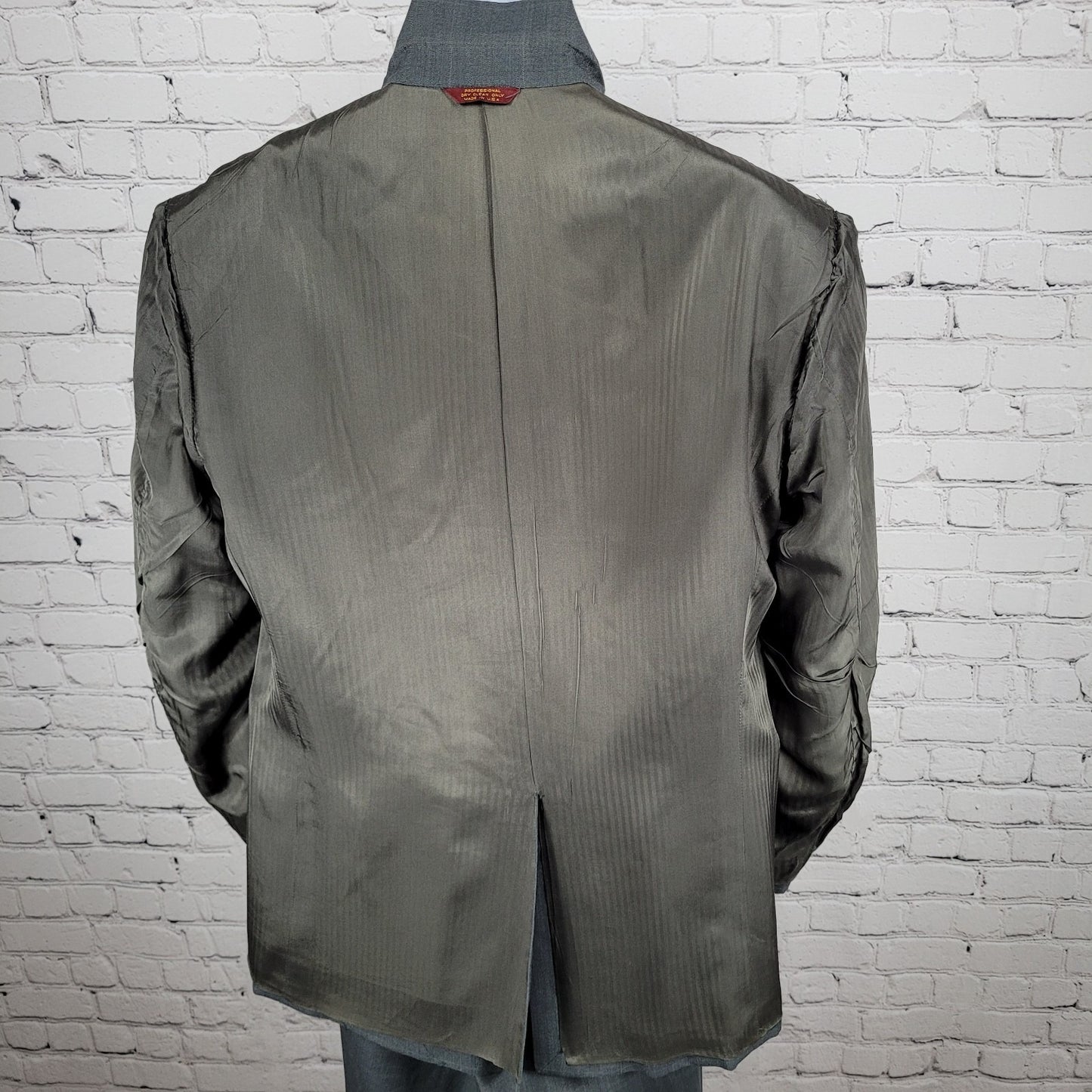 VTG Corbin Grey Full 2 Piece Suit Set USA Made Jacket Size 40 Cuffed Pants 33x32